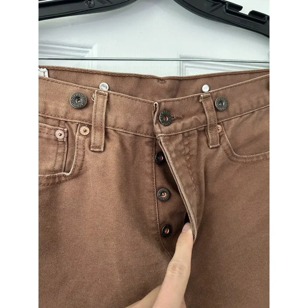 Levi’s Brown Duck Canvas Jeans Button Fly Cinch Buckle Back Relaxed Men’s 32x30
